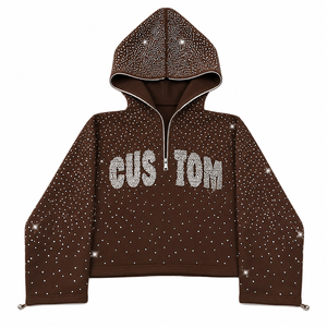 Sudadera Deportiva de Manga Larga con Logotipo Personalizado, Nueva Tendencia, Sudadera Unisex con Efecto Deslavado por el Sol, Sudadera con Pedrería Sintética Lavada al Ácido para Hombre - Product Image 1