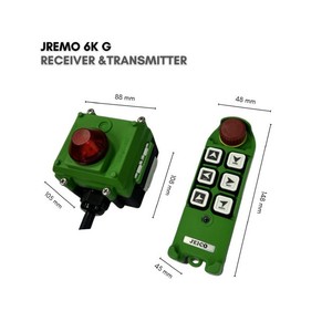 Control Remoto Industrial por Radio para Grúa, Polipasto y Cabrestante, Velocidad Única, 100-240 VCA, JEICO JREMO 6K G, Hecho en Corea, Grúa Inteligente - Product Image 3