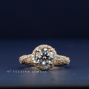 Anillo de Diamante Cultivado en Laboratorio con Forma de Puntero en Oro Sólido de 14K para Mujer, Joyería Fina de Lujo, Anillo de Compromiso con Diamante de Aspecto Natural - Product Image 1