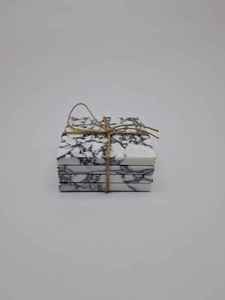 Luxury Calacatta Viola Marble <b>Coaster</b> Set of 4 With Square Design Handmade Natural Stone For Elegant Home Decor and <b>Drink</b> Use - Product Image 4