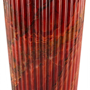 Jarrón de Ónix Rojo Acanalado y Estriado, Hecho a Mano, con Forma de Columna, para Flores, Decoración de Lujo para Sala de Estar o Mesa de Consola - Product Image 2