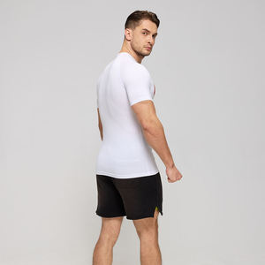 Men's <b>White</b> Short Sleeve O-Neck T-<b>Shirt</b> <b>Slim</b> <b>Fit</b> Cotton Jersey Casual Solid Color Breathable Plain Dyed Design - Product Image 1