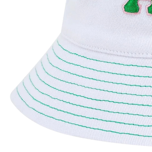 AKA White Bucket <b>Hat</b> Green Embroidered Letter Cotton Cap Adjustable Casual Fashion Outdoor Streetwear <b>Sun</b> Protection <b>Hat</b> for <b>Men</b> - Product Image 3