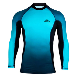 BLACK <b>LEAF</b> Best Material Made Printed Logo Design Men Rash Guard Shirts Breathable Eco-Friendly Quick Dry Full Sleeve for Summer - Product Image 1