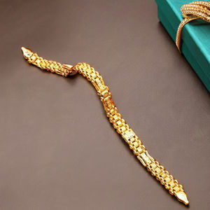 Bracelet de mode pour homme en laiton plaqué or micro 14K 18K 24K, chaîne Jubilé, vente en gros - Product Image 6