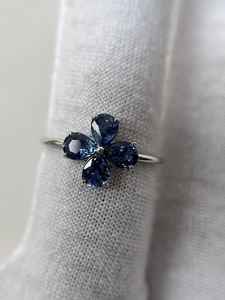 Anillo de zafiro azul único con corte de pera, zafiro vintage, anillo de compromiso, propuesta de matrimonio, joyería hecha a mano para ella - Product Image 2