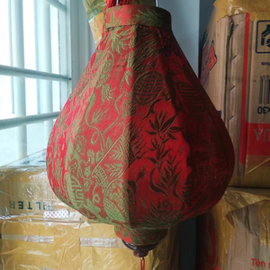 Silk Lanterns Painted Bamboo Silk Lanterns Hanging Decor For Wedding Patio Garden Vietnam Silk Lanterns - Product Image 1