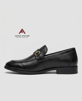 Mocassins Asken Atelier en cuir synthétique de qualité supérieure pour hommes, à enfiler, motif uni, chaussures de ville de luxe avec semelle antidérapante