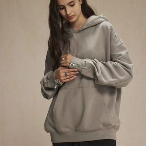 High quality <b>hoodies</b> and sweatshirts box square heavyweight luxury sleeves zipper gym men <b>hoodies</b> embroidery puff 3D printing - Product Image 1