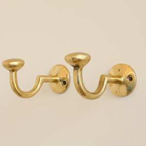 Brass Hook Hanger <b>Wall</b> Mounted Hook <b>Rails</b> Double Cloths Hook Can Be Used For Home Decoration - Product Image 2