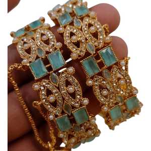 Venta al por Mayor de Conjuntos de Joyería de Moda para Mujer, Brazaletes de Acero Inoxidable de Primera Calidad de 2 Piezas, Chapados en Oro de 18K, Ideales para Bodas - Product Image 1