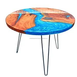 Table basse en bois massif en résine époxy Unique faite à la main parfaite pour la décoration de salon, de chambre à coucher et de salle à manger par United trade world