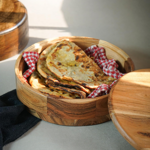 Olla de Madera para Roti, Diseño Artístico, de Madera de Acacia, Duradera y Ecológica, con Tapa, para Cocina - Product Image 3