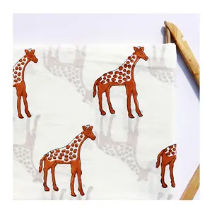 Hot Koop Baby Print Giraffe Katoen Voor Baby Jurk Zomer Licht Gewicht Stof Voor Kinderen Apparel