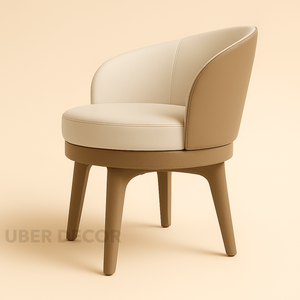 Chaise de salle à manger et de vanité pivotante minimaliste italienne Stella Arco avec accoudoir au design nordique en option - Product Image 6