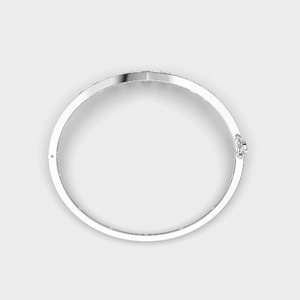 IGI Certified Lab Grown Emerald & Oval Diamond V-Shaped Dangle Bangle Bracelet in 9K Yellow / White / Rose Gold - Product Image 4