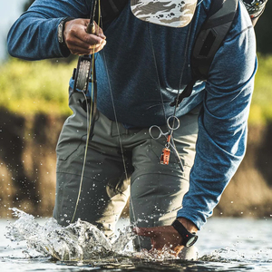 Pantalon de pêche gris imperméable résistant à l'abrasion, pantalon de pêche technique coupe-vent pour les professionnels - Product Image 6