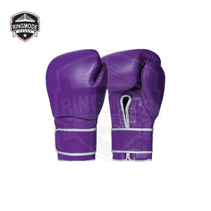 Gants d'entraînement de boxe personnalisés en cuir pleine fleur de vache pour le sparring, avec fermeture et doublure respirante en tissu, réduisant les chocs en arts martiaux - Product Image 1