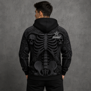 Sudadera con Capucha de Sublimación 3D de Esqueleto Personalizada de Alta Calidad, Sudadera de Poliéster Premium para Halloween para Hombre y Mujer - Product Image 2