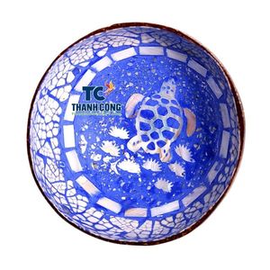 Cuenco de Mosaico de Cáscara de Coco con Patrones de Tortuga de Nácar, Lacado, Decorativo, para Servir, Venta al por Mayor B2B, el Más Vendido - Product Image 1