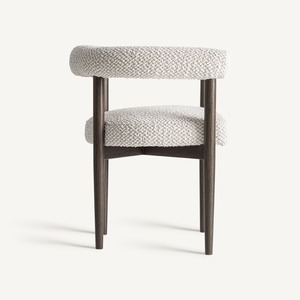 Silla de Comedor Moderna Tapizada en Bouclé, Estructura de Madera Sólida, Sillón de Lujo Minimalista Nórdico para Hotel, Restaurante, Cafetería, Proyectos para el Hogar - Product Image 4