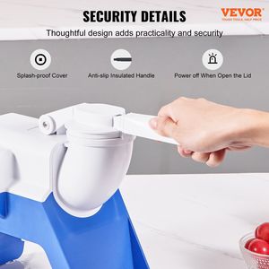 Tritaghiaccio Elettrico da 220W, 80 kg/ora, con 2 Lame, per Coni di Neve e Ghiaccio Tritato, con Coperchio per la Ciotola - Product Image 6