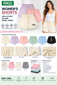 High <b>Waist</b> Skinny Fit <b>Elastic</b> <b>Waist</b> Women's Shorts - Product Image 2