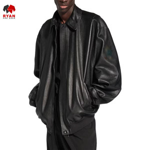 แจ็คเก็ตหนังผ้าเนื้อนุ่มสบาย ซิปปิดแบบสั่งทำพิเศษ พร้อมโลโก้สั่งทำพิเศษ ปกเสื้อพับได้ ยี่ห้อ Ryan Pro Gear - Product Image 4