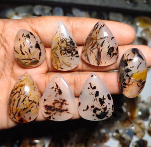 พลอยคริสตัลบำบัดปรับขนาดได้ได้รับการรับรองจาก Montana Agate Cabochon ธรรมชาติทรงหลวม - Product Image 3
