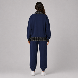 Ensemble 2 pièces personnalisé pour femme, hiver, uni, en molleton de coton biologique, écoresponsable, tenue de sport incluant un sweat-shirt - Product Image 3