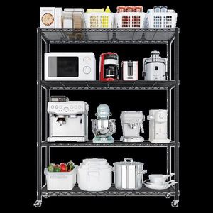 Heavy Duty 46.06\" W Metal Storage Shelves Wheels 800LBS NSF Adjustable Garage <b>Rack</b> <b>Wire</b> Shelving Unit Storage Holders <b>Racks</b> - Product Image 6