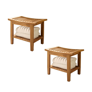 เก้าอี้อาบน้ำดีไซน์ใหม่ล่าสุด คุณภาพพรีเมียม สั่งทำได้ตามต้องการ สไตล์มินิมอล เป็นมิตรกับสิ่งแวดล้อม ทนทาน พร้อมชั้นวางของ 2 ชั้น และอุปกรณ์เสริมไม้ - Product Image 1