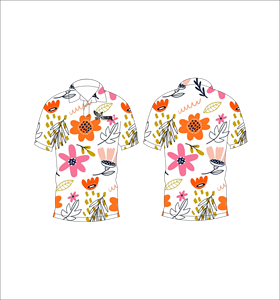 Polo à imprimé floral pour homme Terocionl, manches courtes, décontracté, en popeline de coton respirante, coupe classique, logo sur le devant - Product Image 1