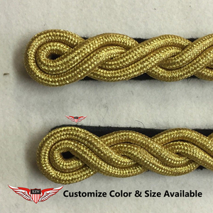 KEW Epaulettes Light Yellow Mylar <b>Braided</b> Customizable Shoulder Board Luxury Durable <b>Accessory</b> - Product Image 2
