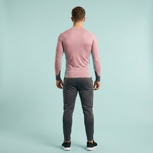 OEM Custom Logo Men Compression Shirt Long Sleeve Gym Fitness Tight Top Activewear Moisture Wicking Sports T-Shirt - Product Image 2