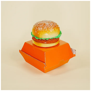 Caja de Cartón Corrugado para Hamburguesas y Papas Fritas, Personalizable con Logotipo, Ecológica, Biodegradable, Desechable, con Laminado Mate y Relieve - Product Image 3