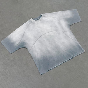 Heavyweight CroppedHeavyweight 100% Pure Cotton Knitted O-Neck Solid <b>Box</b> T-Shirt Men Shoulder <b>Drop</b> Oversized - Product Image 1