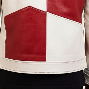 Veste d'hiver pour homme en cuir véritable de haute qualité, col montant, respirante, coupe-vent, color block, personnalisable - Product Image 5