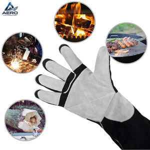 Gants de soudage de sécurité à manches longues de qualité supérieure 2026, paume renforcée, couleur noir/blanc, résistants à la chaleur, protection des mains - Product Image 5