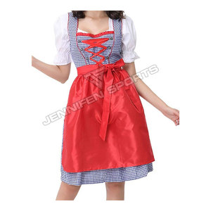 Costume de serveuse de bière pour femmes adultes, robe bavaroise Dirndl, tenue de performance en coton et polyester allemand pour Halloween et cosplay - Product Image 2