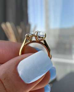 Anillo Toi Et Moi con Diamante Cultivado en Laboratorio de Corte Pera de 1.51CT y Corte Marquise de 1.01CT para Mujer, Oro Sólido de 14K, Regalo para Amigas en Bodas y Fiestas - Product Image 2