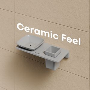 Petite savonnière carrée en verre dépoli avec support mural en métal, plateau à savon amovible pour salle de bain et douche - Product Image 3