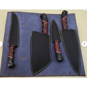 Juego de Cuchillos de Chef Profesionales de Acero Inoxidable de 5 Piezas, Hechos a Mano por Ahmad Fabric, Mango de Resina, Funda de Cuero, Diseño Moderno, Personalizable - Product Image 3