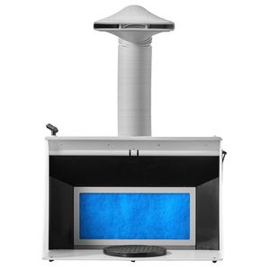 Kit de cabine de peinture aérographe portable pour loisirs, 21,5 x 18,7 x 14,6 pouces, avec deux ventilateurs et 3 lumières LED - Product Image 1