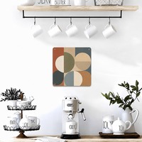 Tableau mural en aluminium Morandi, formes géométriques, décoration murale en métal, impression artistique en aluminium, carré
