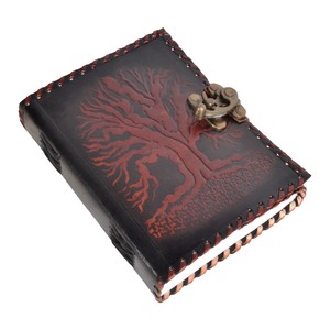 สมุดบันทึกหนังพิมพ์ลายต้นไม้แบบนูน - Product Image 1