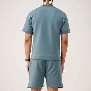 Ensemble de survêtement et short d'été 2 pièces personnalisé pour homme en coton respirant, coupe oversize, vierge - Product Image 3