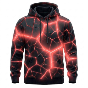 Sweat-shirt à capuche pour homme, blanc, imprimé effet glace craquelée, sublimation, coupe classique, décontracté, pour l'automne - Product Image 3