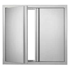 Doppia cucina esterna in acciaio inox a filo porta 26W X 24H pollici porta di accesso per barbecue maniglie da incasso per isola grigliate - Product Image 1