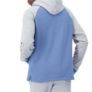 เสื้อฮู้ดผู้ชายสีน้ำเงิน แขนยาว ทรงปกติ สีพื้น ผ้าฝ้าย 100% ผ้าเฟรนช์เทอร์รี่ถัก - Product Image 2